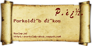 Porkoláb Ákos névjegykártya