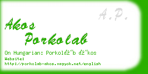 akos porkolab business card